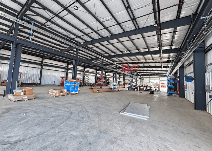 Industrial fab shop construction progress
